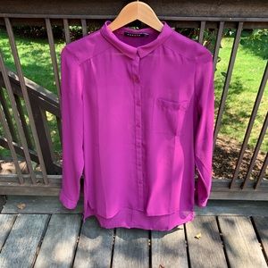 Trouve Button Down Magenta Blouse